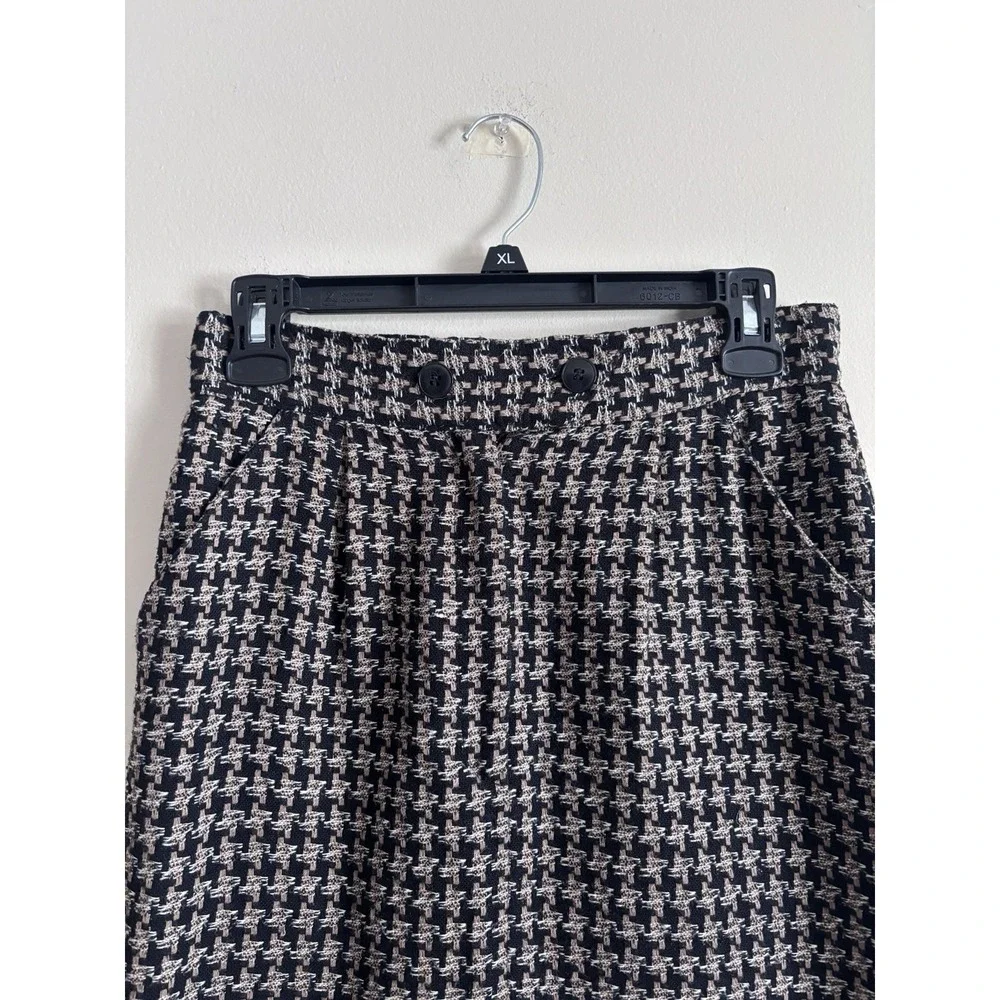 Vintage Diane von Furstenberg Tweed Pencil Skirt Womens 8 Medium Black Tan‎